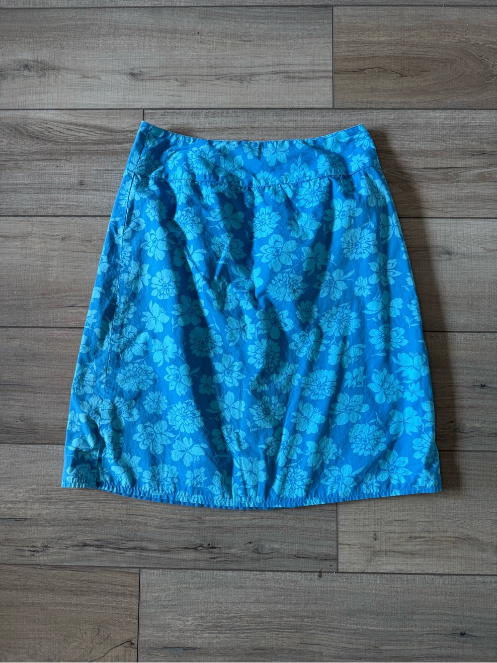 Vintage Casual Corner Annex Y2K Blue Hibiscus Floral Print Skirts